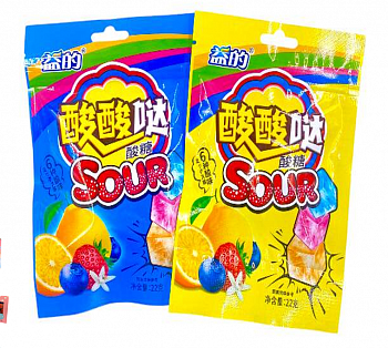 Мармелад "SOUR" в лимонной обсыпке фруктовый микс 29гр 1шт/20уп